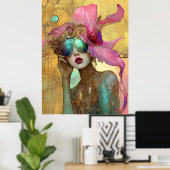 *~* FD2 8 Ornate Nouveau Fantasy Ethereal Woman  Poster (Thuiskantoor)