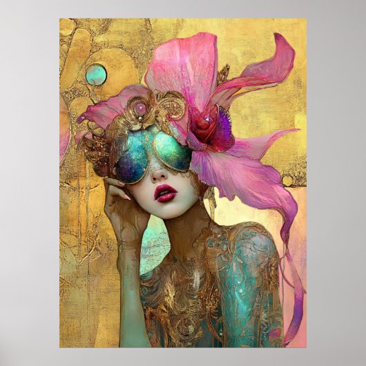 *~* FD2 8 Ornate Nouveau Fantasy Ethereal Woman  Poster (Voorkant)