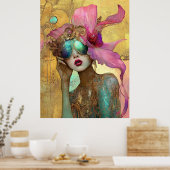 *~* FD2 8 Ornate Nouveau Fantasy Ethereal Woman  Poster (Keuken)
