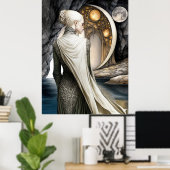 FD2 Betoverde Halve Maan Godin 12 Poster (Thuiskantoor)