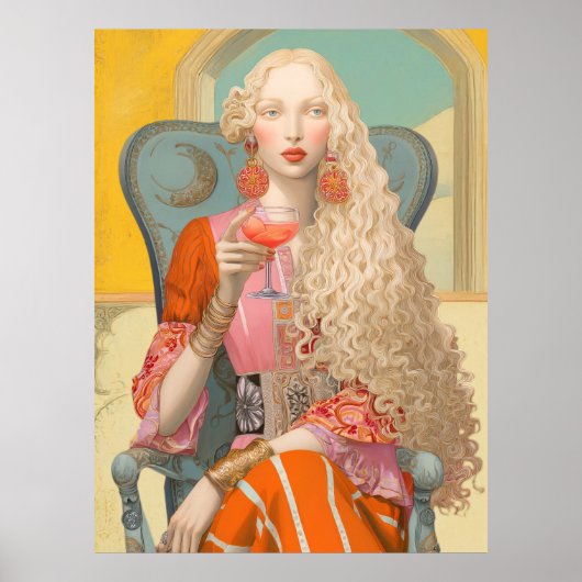 ^~* FD2 Blonde Boheemse Boho Cocktail Woman 9 Poster (Voorkant)