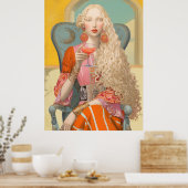 ^~* FD2 Blonde Boheemse Boho Cocktail Woman 9 Poster (Keuken)