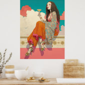 ^~* FD2 Bohemian Boho Cocktail Glam Woman 13 Poster (Keuken)