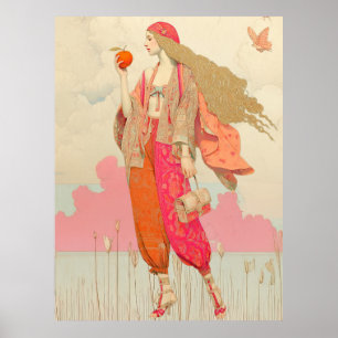 ^~* FD2 Boho Woman Apple Butterfly 10 Poster