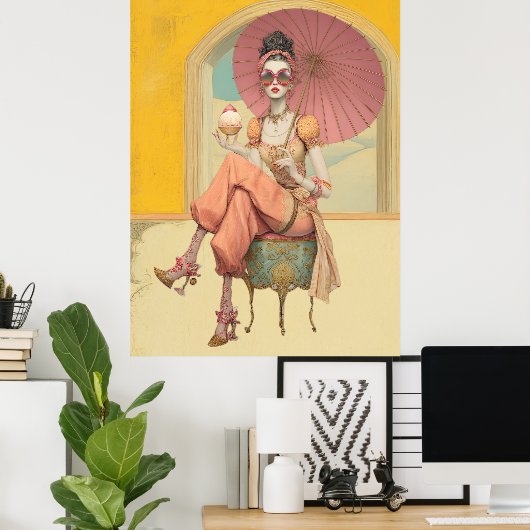 ^~* FD2 Boho Woman Apple Butterfly 45 Poster (Thuiskantoor)