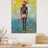 *~* FD2 Bold Tropische Zwarte Godinnen 35 Poster (Keuken)