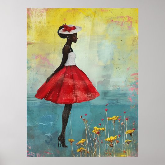 *~* FD2 Bold Tropische Zwarte Godinnen Pet 23 Poster (Voorkant)