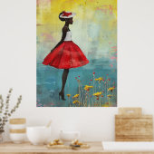 *~* FD2 Bold Tropische Zwarte Godinnen Pet 23 Poster (Keuken)