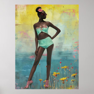 *~* FD2 Bold Tropische Zwarte Vrouw Bun 14 Poster