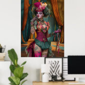 FD2 Circus Clown Art 12  Retro Carnaval kunst Poster (Thuiskantoor)