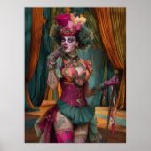 FD2 Circus Clown Art 12  Retro Carnaval kunst Poster (Voorkant)