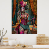 FD2 Circus Clown Art 12  Retro Carnaval kunst Poster (Keuken)