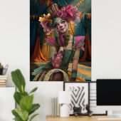 FD2 Circus Clown Art 13  Retro Carnaval kunst Poster (Thuiskantoor)
