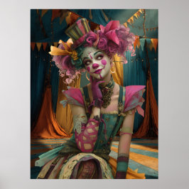 FD2 Circus Clown Art 13  Retro Carnaval kunst Poster