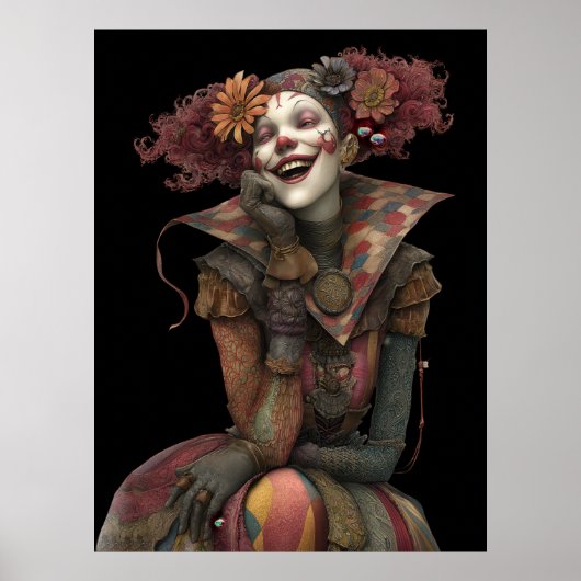FD2 Circus Clown Art 14 Retro Carnaval Poster (Voorkant)