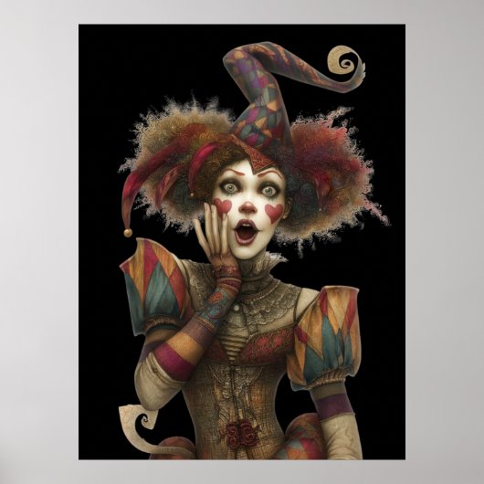 FD2 Circus Clown Art 15 Retro Carnaval Poster (Voorkant)