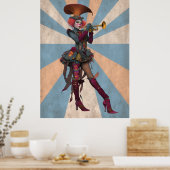 FD2 Circus Clown Art 16  Retro Carnaval kunst Poster (Keuken)