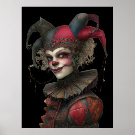 FD2 Circus Clown Art 17  Retro Carnaval Poster