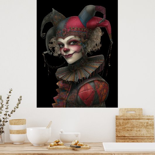 FD2 Circus Clown Art 17 Retro Carnaval Poster (Keuken)
