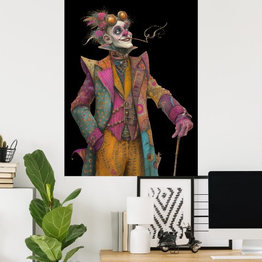 FD2 Circus Clown Art 18  Retro Carnaval Poster (Thuiskantoor)