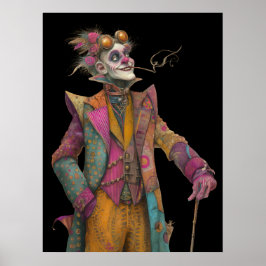 FD2 Circus Clown Art 18  Retro Carnaval Poster