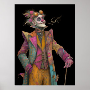FD2 Circus Clown Art 18 Retro Carnaval Poster