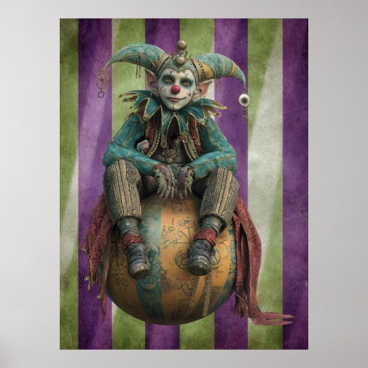 FD2 Circus Clown Art 1  Retro Carnaval kunst Poster (Voorkant)