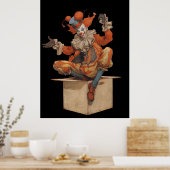 FD2 Circus Clown Art 20 Retro Carnaval Poster (Keuken)