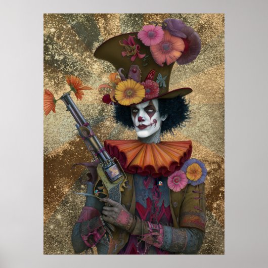 FD2 Circus Clown Art 21  Retro Carnaval Poster (Voorkant)