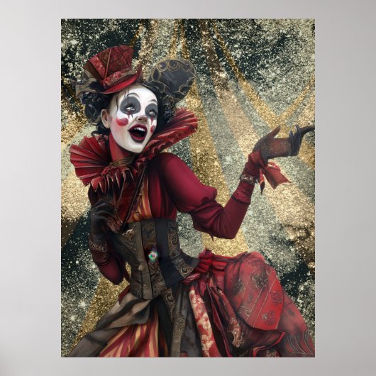 FD2 Circus Clown Art 23 Retro Carnaval Poster (Voorkant)