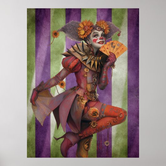 FD2 Circus Clown Art 24 Retro Carnaval Poster (Voorkant)