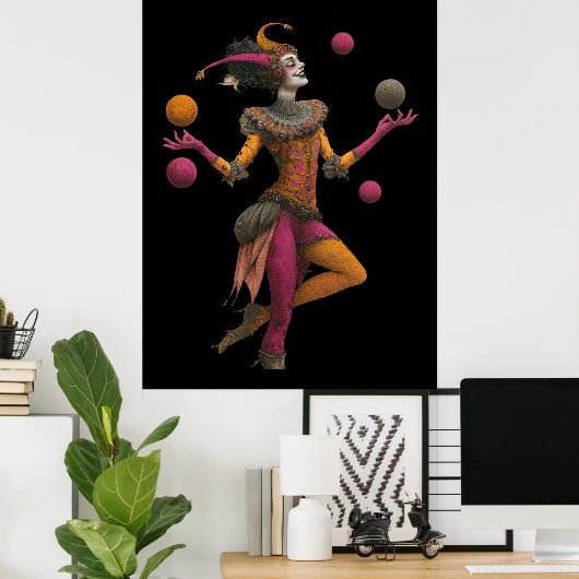 FD2 Circus Clown Art 27  Retro Carnaval Poster (Thuiskantoor)