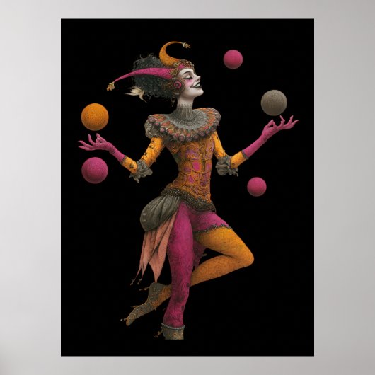 FD2 Circus Clown Art 27 Retro Carnaval Poster (Voorkant)