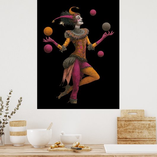 FD2 Circus Clown Art 27 Retro Carnaval Poster (Keuken)