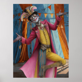 FD2 Circus Clown Art 29  Retro Carnaval Poster
