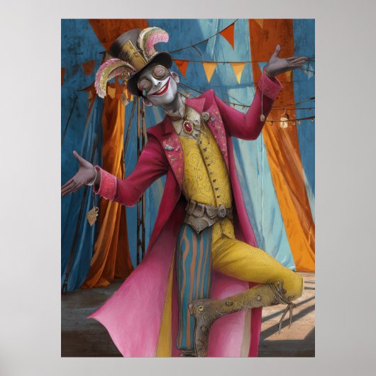 FD2 Circus Clown Art 29  Retro Carnaval Poster (Voorkant)