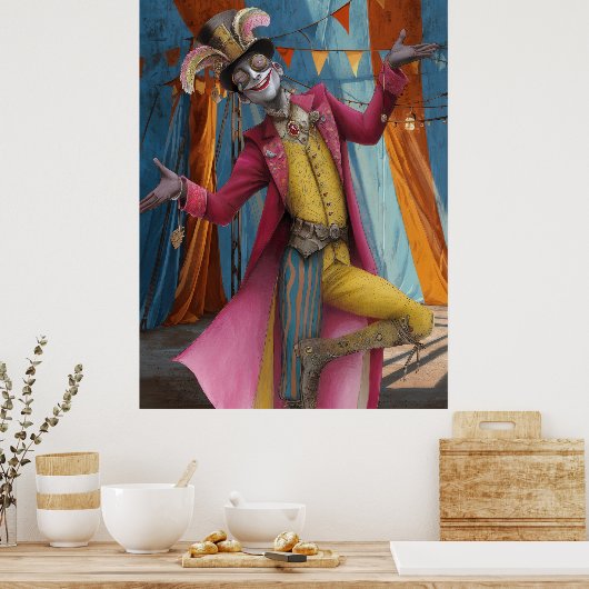 FD2 Circus Clown Art 29 Retro Carnaval Poster (Keuken)