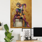 FD2 Circus Clown Art 2  Retro Carnaval kunst Poster (Thuiskantoor)
