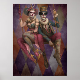 FD2 Circus Clown Art 30  Retro Carnaval Poster