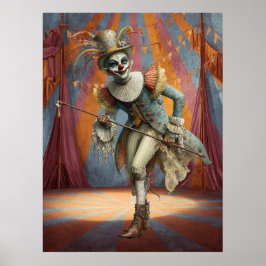 FD2 Circus Clown Art 3  Retro Carnaval kunst Poster