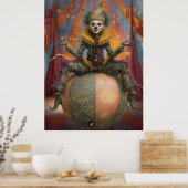 FD2 Circus Clown Art 4  Retro Carnaval kunst Poster (Keuken)