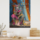 FD2 Circus Clown Art 6  Retro Carnaval kunst Poster (Keuken)
