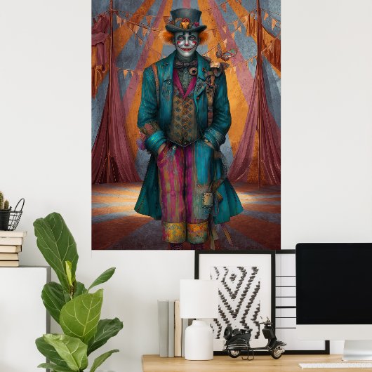 FD2 Circus Clown Art 7  Retro Carnaval kunst Poster (Thuiskantoor)