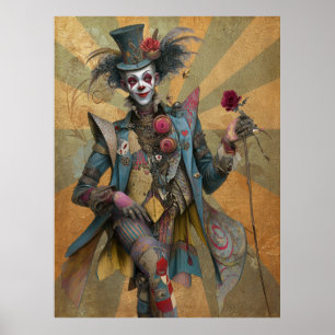 FD2 Circus Clown Art 8  Retro Carnaval kunst Poster
