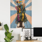FD2 Circus Clown Art 9  Retro Carnaval kunst Poster (Thuiskantoor)