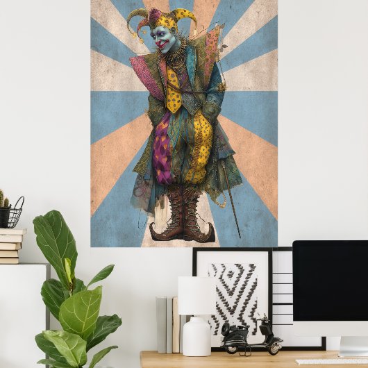 FD2 Circus Clown Art 9  Retro Carnaval kunst Poster (Thuiskantoor)