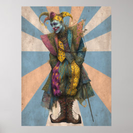 FD2 Circus Clown Art 9  Retro Carnaval kunst Poster
