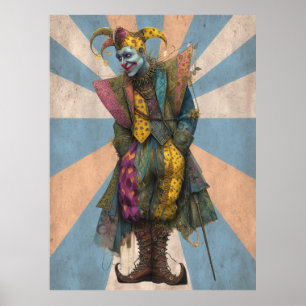 FD2 Circus Clown Art 9  Retro Carnaval kunst Poster