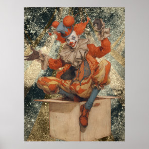 FD2 Circus Clown Art Vintage Retro Carnaval 20 Poster