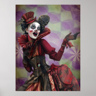 FD2 Circus Clown Art Vintage Retro Carnaval 23 Poster